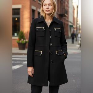 INC International Concepts button down zipper women’s black blazer jacket Large